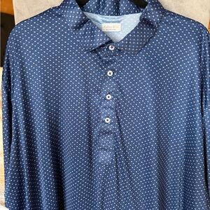 Collar & Co. Navy Patterned Polo Shirt